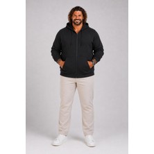 Moc Grande Mocgrande Büyük Beden Unisex Kapüşonlu 3ip Sweat 11701 Sıyah