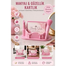 Ognami Makyaj Temalı Kartvizitlik - Ruj ve Fırça Detaylı 3D Baskı Masaüstü Kartlık