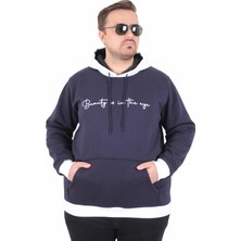 Moc Grande Mocgrande Büyük Beden Kapüşonlu 3ip Sweat Beauty 25714 Lacıvert