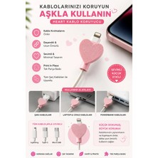 Ognami Kalp Tasarımlı Şarj Kablosu Koruyucu - Kablo Kırılma Önleyici 3D Baskı