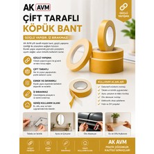 Ak Avm Çift Taraflı Köpük Bant Güçlü Yapışkanlı Montaj Bandı Ev Ofis Araç Için