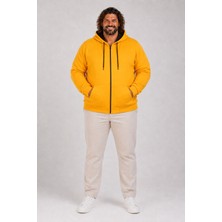 Moc Grande Mocgrande Büyük Beden Unisex Kapüşonlu 3ip Sweat 11701 Hardal