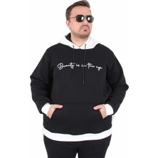 Moc Grande Mocgrande Büyük Beden Kapüşonlu 3ip Sweat Beauty 25714 Sıyah