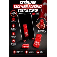 Ognami Türk Bayraklı Bozkurt Desenli Katlanabilir Cep Telefonu Standı | Taşınabilir Masaüstü Telefon Tutucu