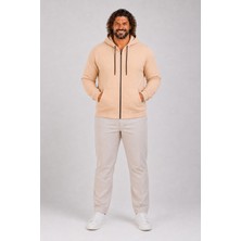 Moc Grande Mocgrande Büyük Beden Unisex Kapüşonlu 3ip Sweat 11701 Bej