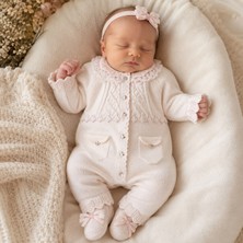Mummys Love Kız Bebek 8'li Triko Hastane Çıkışı - %100 Doğal Pamuk Yıkanmış Kumaş - Pembe