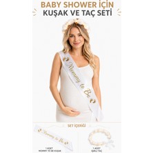 Deha Parti Baby Shower Kuşak ve Taç Seti | Mommy To Be Kuşak | Işıklı Çiçekli Taç | Hamilelik Parti Süsü Hoşgeldin Bebeğim Set