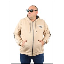 Moc Grande Mocgrande Büyük Beden Erkek Fermuarlı 3ip Sweat Everything 22737 Bej