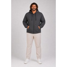 Moc Grande Mocgrande Büyük Beden Unisex Kapüşonlu 3ip Sweat 11701 Antrasit Melanj