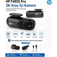Hp F485S Pro 2k Araç Içi Wi-Fi Kamera, Siyah