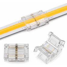 Ledarmy 4 adet 8 mm COB LED Şerit Ara Konnektörü 2 Pin Tek Renk Şerit Birleştirme düz Aparatı Karanlık Alan Bırakmayan Şeffaf Lehimsiz Bağlantı