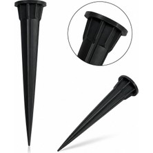 Ledarmy Metal Bahçe Montaj Kazığı 2'li Set 160 mm Gri Toprak Sabitleme Kazığı Bahçe Armatürü LED Spot Solar Lamba Montaj Ayağı