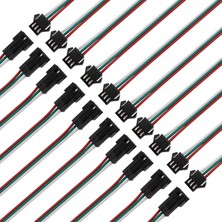 10 Adet Jst Sm 3 Pin Konektör LED Güç Erkek Dişi Sm Bağlantı Kablo Adaptör WS2812B WS2812 WS2811 LED Işık Şeridi