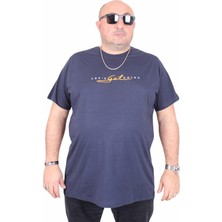 Moc Grande Mocgrande Erkek Büyük Beden Sıfır Yaka Tişört Lets Get Going 25175 Lacıvert