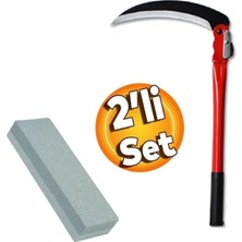AyrStore Depolife Tırpan Orak ve Bileme Tırpan Taşı Seti El Tipi Çim Ekin Sap Saman Biçme Aleti Katlana