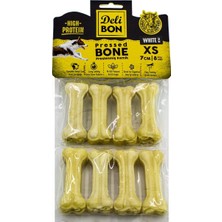 AyrStore Doggie Delibon Gerçek Deriden Pres Kemik, 7 CMX8PCS., Beyaz