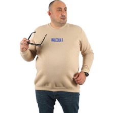Moc Grande Mocgrande Büyük Beden Erkek Sweat Malcolmx 22735 Bej