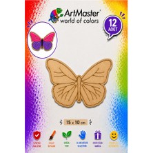 ArtMaster Ahşap Boyama Kelebek 12 Adet 10X15CM Boyama Böcek Figürleri Etkinlik Çoçuk Gelişim Motor Beceri Kreş Anasınıfı