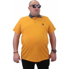 Moc Grande Mocgrande Büyük Beden Polo Kot Yaka Tişört 23420 Hardal