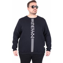 Moc Grande Mocgrande Büyük Beden Bisiklet Yaka 3ip Sweat Possible 25719 Lacıvert