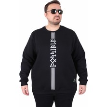 Moc Grande Mocgrande Büyük Beden Bisiklet Yaka 3ip Sweat Possible 25719 Sıyah