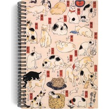 AyrStore Utagawa Kuniyoshi/cats Of The TOKAIDO,1850 / Spiralli Defter 07 / A5 / Çizgisiz / 100 Sayfa /sanat