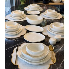 Onedekor 29 Parça 6 Kişilik Porselen Planet Collection White Yemek Takımı