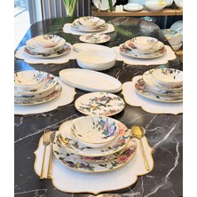 Onedekor 24 Parça 6 Kişilik Modern Flore Bird Yemek Takımı