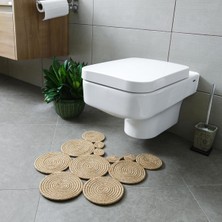 AyrStore Bohem Tarz Jüt Klozet Önü Paspası - Doğal Jüt, Yıkanabilir ve Dayanıklı Halı, Şık ve Dek