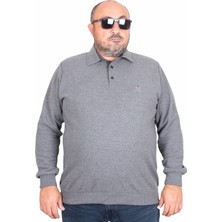 Moc Grande Mocgrande Erkek Büyük Beden Polo Yaka Sweat Feel Good 24408 Antrasit Melanj
