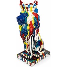 Just Cheap Store Renkli Dekoratif Polyester Aslan Figürü ALK5475