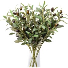Nettenevime 4lü Set Yapay Zeytin Dalı 45CM 4 Meyveli Yapay Çiçek