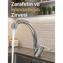 Vitkar Su Armatürleri Nehir Mix Kuğu Mutfak Eviye Bataryası - (Yerli Üretim- Pirinç Gövde )