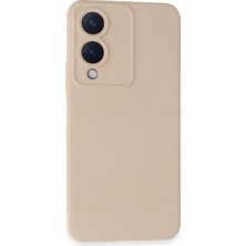 Uravas Store Vivo Y17S Kılıf Nano Içi Kadife Silikon - Pudra