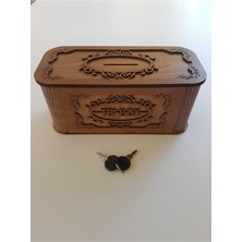 AyrStore Karakoç Eğitim Araçları Tip Box Bahşiş Tip Kutusu Ahşap Kumbara Anahtarlı Kilitli Bahşiş I