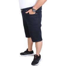 Moc Grande Mocgrande Büyük Beden Kot Kapri Power Lycra Comero 11913 Lacıvert