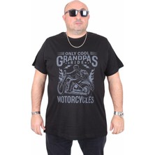 Moc Grande Mocgrande Erkek Büyük Beden Sıfır Yaka Tişört Only Cool 25177 Sıyah