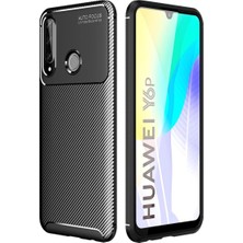 Uravas Store Huawei Y6P Kılıf Auto Focus Karbon Kapak - Siyah