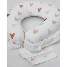 AyrStore Nelcollection Emzirme Yastığı, Bebek Destek Minderi, Hamile Yastığı, Pamuklu Kumaş, Beyaz-Kap