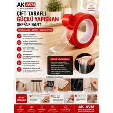 Ak Avm Çift Taraflı Silikon Bant Güçlü Yapışkan Şeffaf Nano Montaj Bandı Iz Bırakmayan