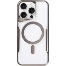 Uravas Store Iphone 16 Pro Kılıf Boyi Magsafe Silikon Kapak - Titan Gri