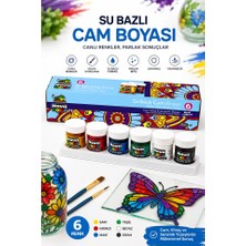 Artlantis Cam Boyası 6 Renk 30 ml 1 Paket Nova Color Cam Vitray Boyası Vitray Boya Seti 6 Lı Canlı Renkler