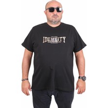 Moc Grande Mocgrande Erkek Büyük Beden Sıfır Yaka Tişört Identity 25189 Sıyah