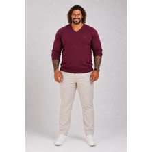 Moc Grande Mocgrande Büyük Beden Selanik V Yaka Classic Sweat 23201 Murdum