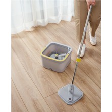 Temiz ile Kirli Suyu Ayıran Kare Mop +2 Yedek Bez Hediyeli Otomatik Hijyen Temizlik Seti