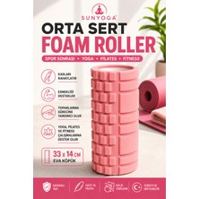 SUNYOGA Yüksek Yoğunlukta Orta Sert Foam Roller Masaj Rulosu 33x14 cm Pilates Yoga Fitness Spor Sonrası Kas Gevşetici Masaj Köpüğü