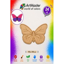 ArtMaster Ahşap Boyama Kelebek 24 Adet 10X15CM Boyama Böcek Figürleri Etkinlik Çoçuk Gelişim Motor Beceri Kreş Anasınıfı
