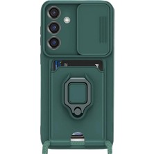 Uravas Store Samsung Galaxy S25 Plus Kılıf Zuma Kartvizitli Yüzüklü Silikon - Yeşil