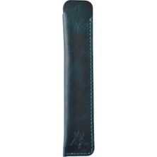 AyrStore Oh Deer Leather Hakiki Deri Kalem Kılıfı – Tek Kalemlik Şık Koruma Kılıfı (Mavi)