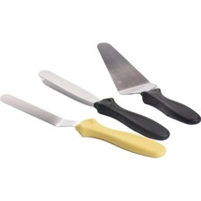 Lü Spatula Seti Paslanmaz Çelik Plastik Saplı Pasta Kek ve Için Profesyonel Spatula Takımı